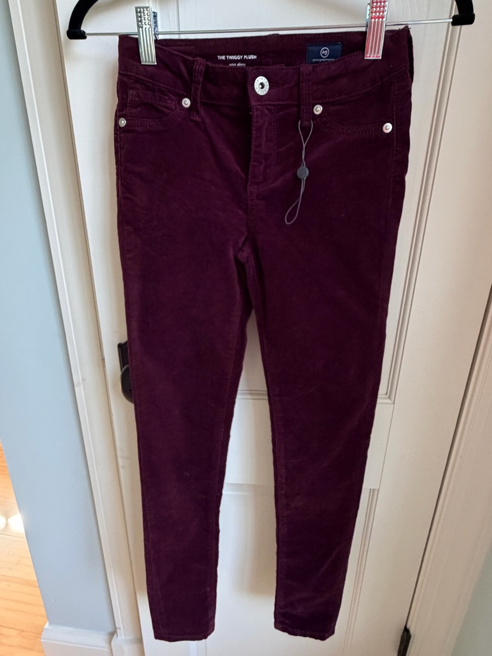 NWT AG Girls' Burgundy Corduroy Skinny Jeans Size 12